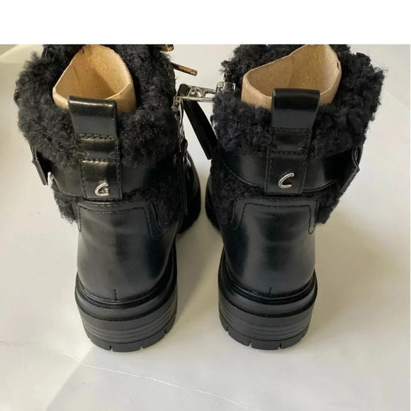 New Circus by Sam Edelman Gretchen Shearling Hiker Boot 6M Black lace up Sherpa - Picture 10 of 13